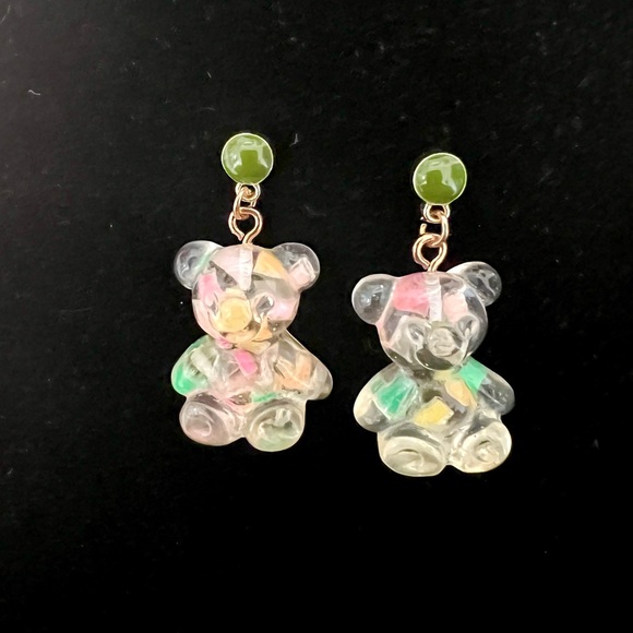 Jewelry - New! Resin Confetti Gummy Bear Earrings